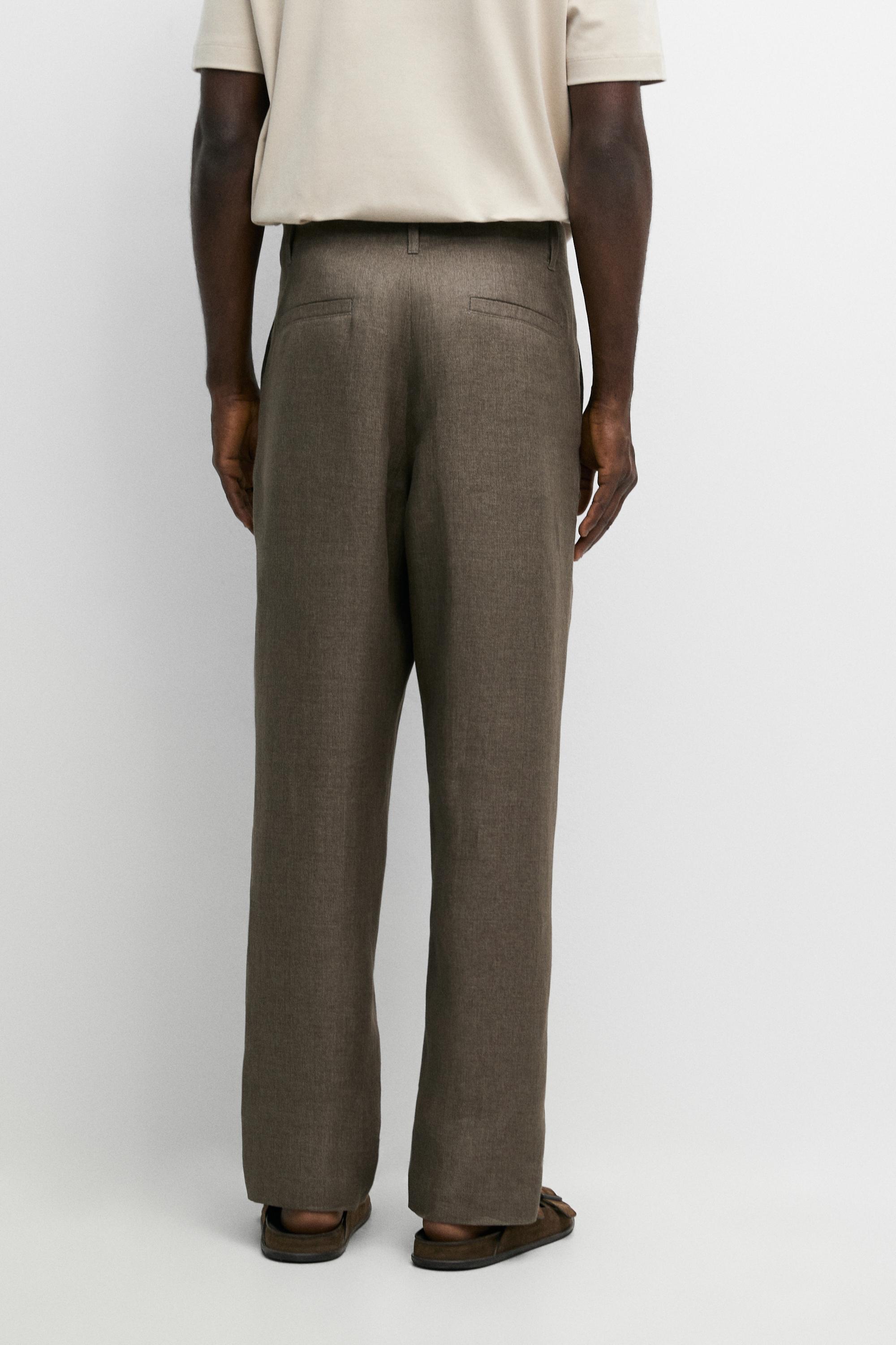 Pantalon total look 100 % lin délavé